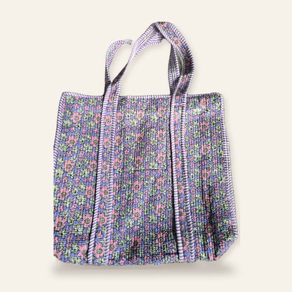 Hand Block-Printed Quilted Cotton Tote – Bold Artisan Collection